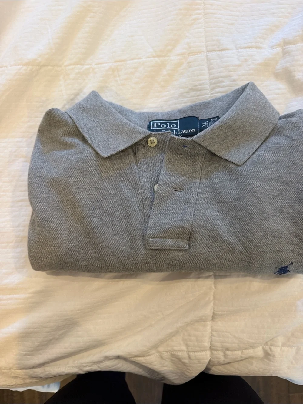 Ralph Lauren Men’s Light Gray Polo with Navy Pony